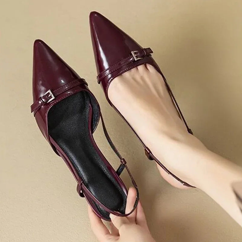 SAPATO SLINGBACK VERNIZ VINHO - RUBI