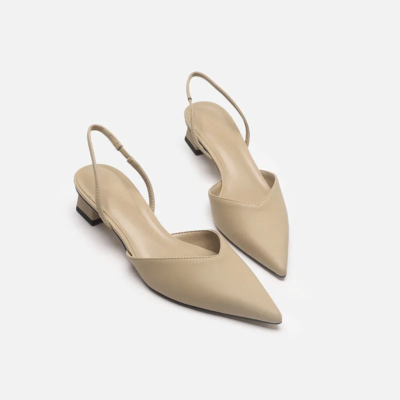 SAPATO SLINGBACK BLOCO COURO - RUBI